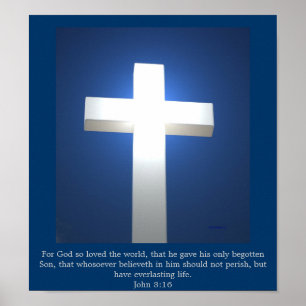 White Cross, John 3:16 poster