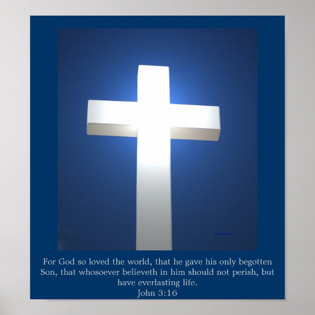 White Cross, John 3:16 poster (Front)