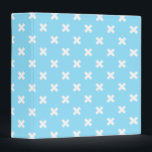 White cross stitches on baby blue binder<br><div class="desc">White cross stitches on baby blue</div>