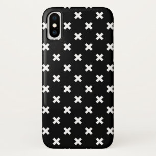 White cross stitches on black Case-Mate iPhone case