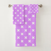 White cross stitches on lilac