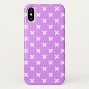 White cross stitches on lilac Case-Mate iPhone case