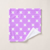 White cross stitches on lilac