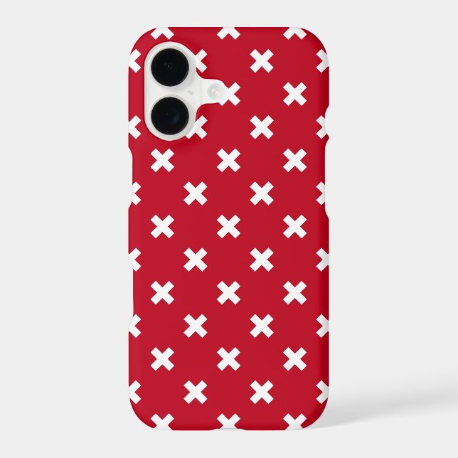 White cross stitches on red (Back)