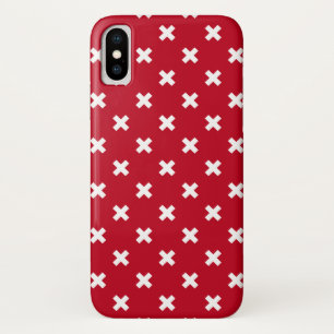 White cross stitches on red Case-Mate iPhone case