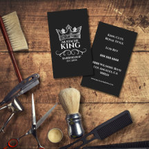 White Crown King Moustache Barbershop Business Car