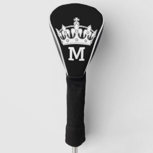 White Crown Monogram Personalized Golf Head Cover