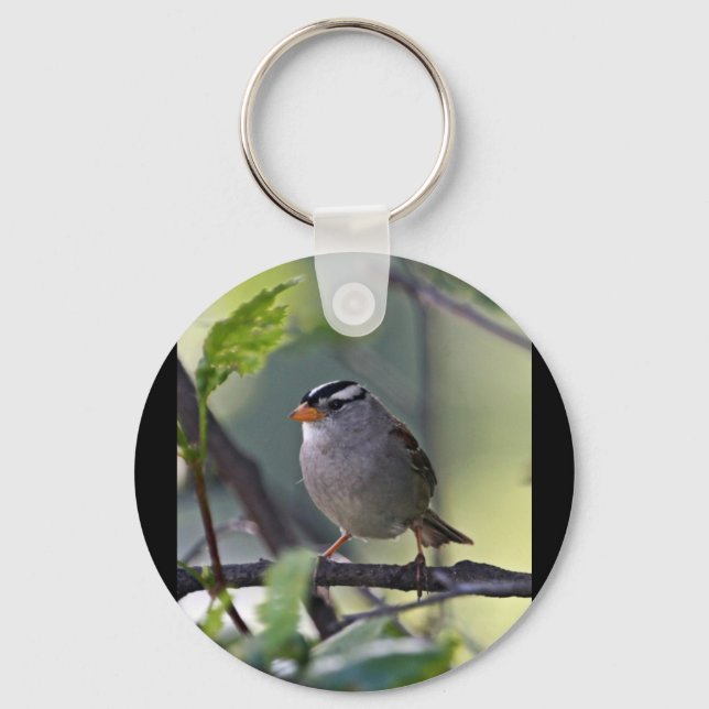 White-crowned Sparrow Keychain (Front)