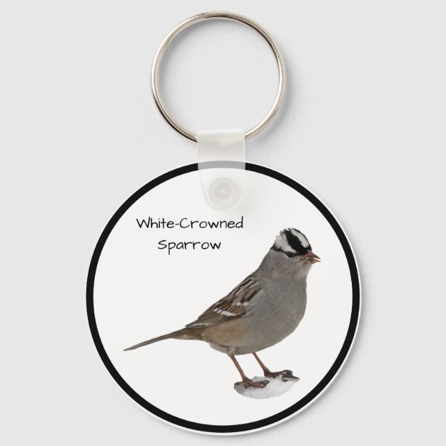 White-Crowned Sparrow Keychain (Front)