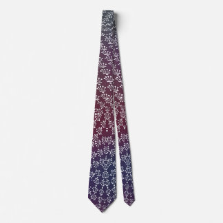 White Crowns Blue Burgundy Gradient Tie