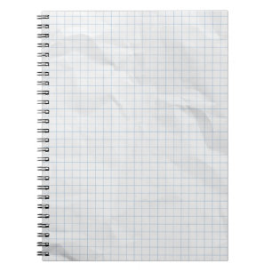 White Crumpled Paper Blue Lines Notebook