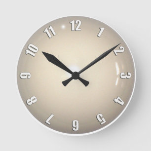 White Cue Ball Game Clock Design