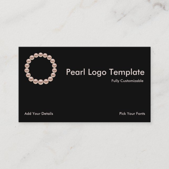 White Cultured Pearl Business Card (Front)