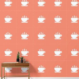  White Cup Of Java Salmon Kitchen  Wallpaper