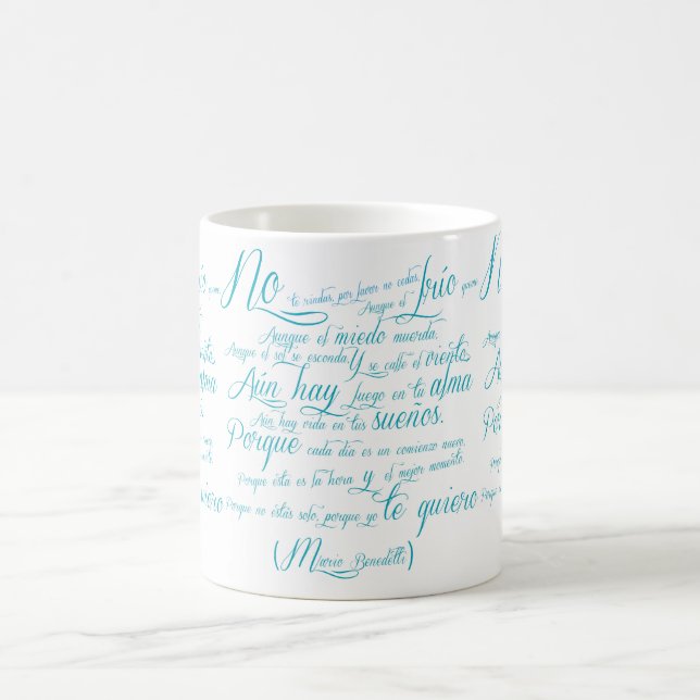 White cup poem of Mario benedetti (Center)