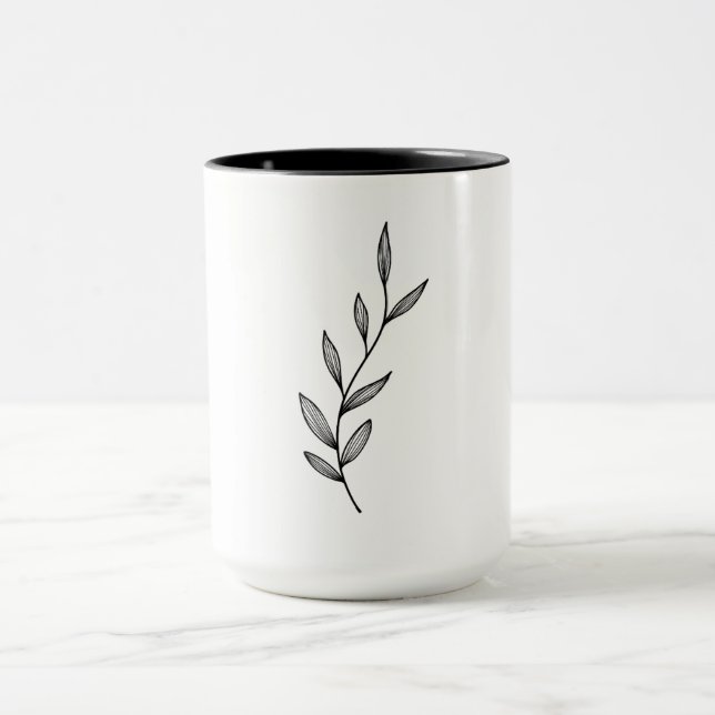 White Cup with Handmade Design (Center)
