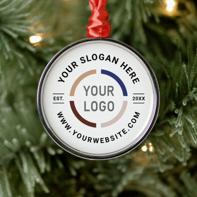 White custom business ornaments with logo (Tree)