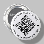 White | Custom Business QR Code Button<br><div class="desc">Customizable QR Code button pin,  with a clean white background. To generate a new QR code on the design,  add your website URL or social media handle in the " personalize this template" feature.</div>