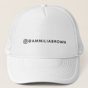 White Custom Instagram Hat   Personalized Name