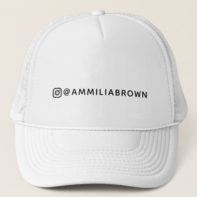 White Custom Instagram Hat | Personalized Name (Front)