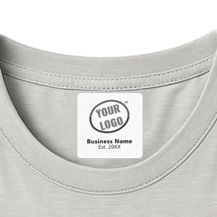 White Custom Logo Business Branding Fabric Apparel