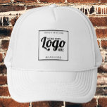 White Custom Logo Hat<br><div class="desc">Feel free to personalize and customize this white custom logo business employee staff company white trucker hat. Edit options are available.</div>