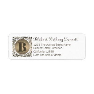 White Custom Monogram Return Address