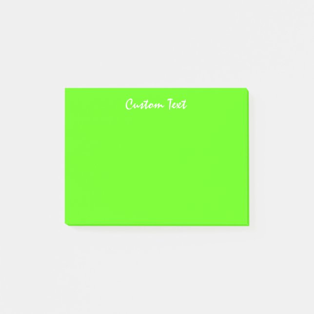 White Custom Text | Vibrant Green Post-it Notes (Front)