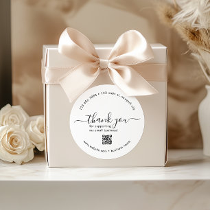 White Custom Thank You Stickers With QR Code