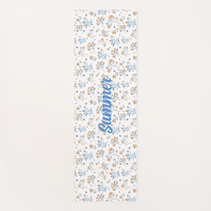White Custom Trendy Vintage Wildflower Pattern   Yoga Mat