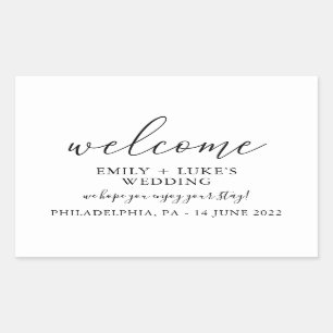 White Custom Wedding Welcome  Sticker