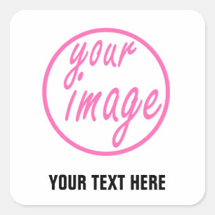 White Customizable Image Photo Template Square Sticker