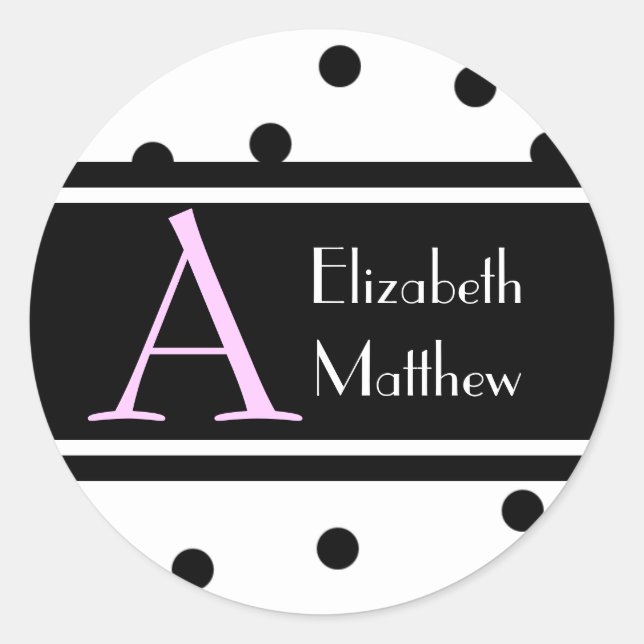 White Customize Last and First Name Sticker (Front)