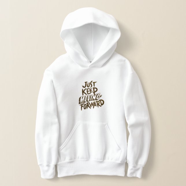 White Customized Hoodie with Pockets (Laydown)