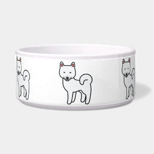 White Cute Cartoon Shiba Inu Dogs