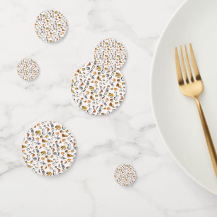 white cute cat pattern design for cat lovers- confetti