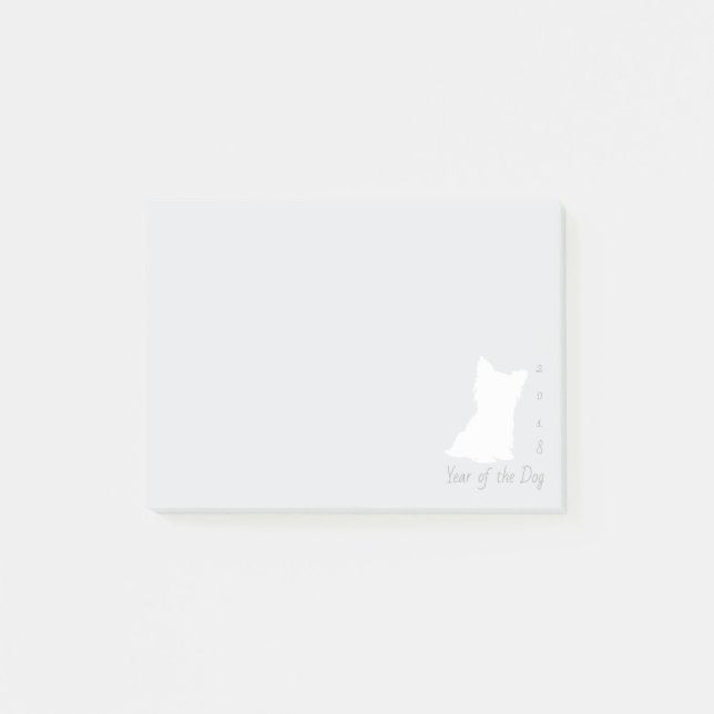 White Cute Dog Chinese New Year 2018 choose colour Post-it Notes (Front)
