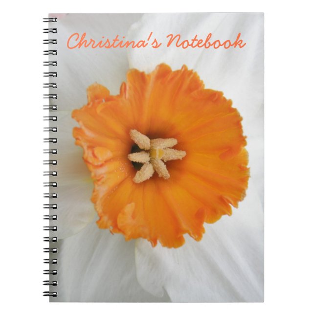 White Daffodil Customizable Notebook (Front)