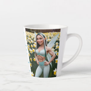 White Daffodil Fairy Latte Mug