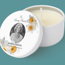 White Daffodil  In loving Memory Keepsake