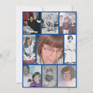 White Daffodil Loving Memory 9 Photo Memorial Invitation