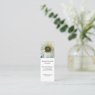 White dahlia flower closeup mini business card