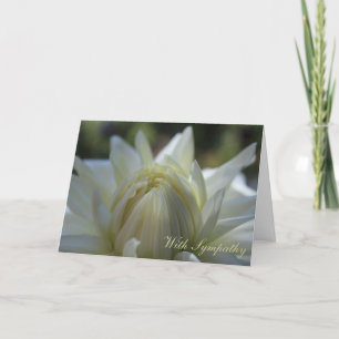 White Dahlia Sympathy Card