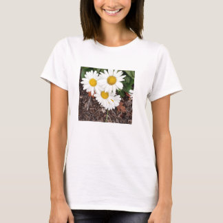 White Daises Silver Necklace T-Shirt