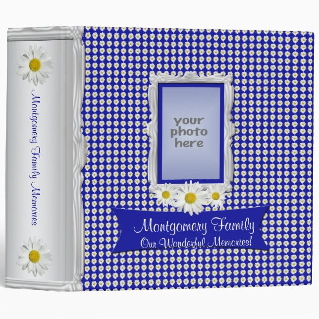 White Daisies 2 inch Memories Album Binder (Front/Spine)
