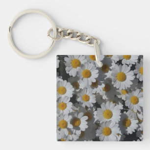 White Daisies Acrylic Keychain