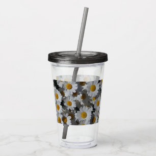 White Daisies Acrylic Tumbler