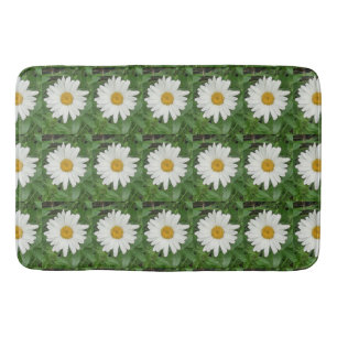 White Daisies Bath Mat