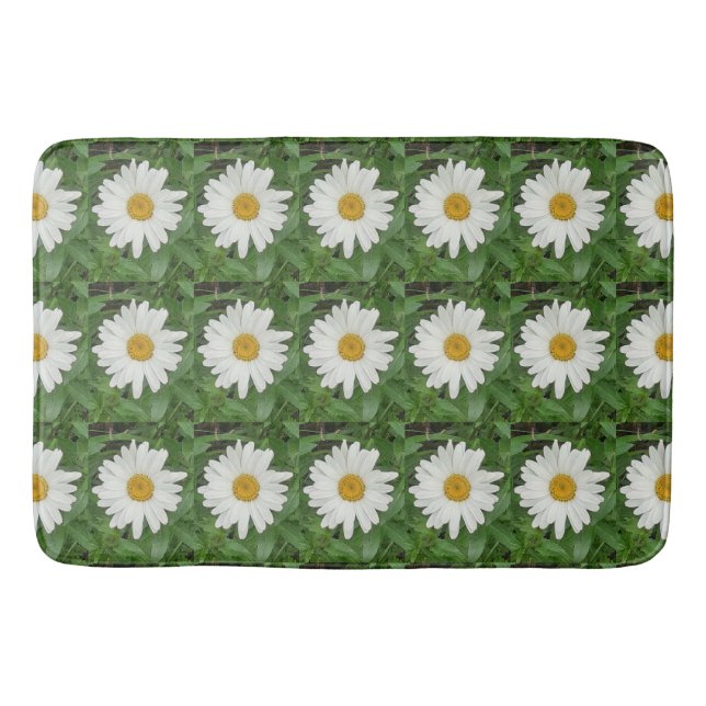 White Daisies  Bath Mat (Front)