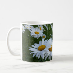 white daisies coffee mug